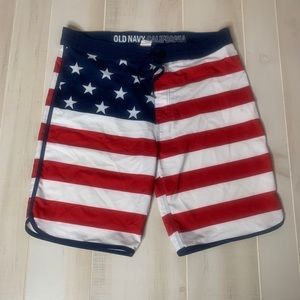 Men’s old navy American flag swim trunks